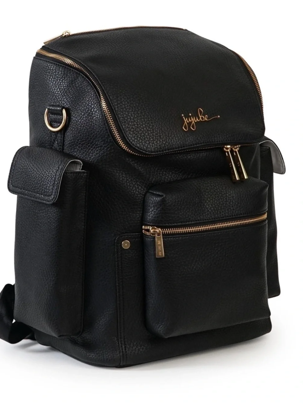Ju-Ju-Be Black Pebbled Forever Backpack with Gold Hardware